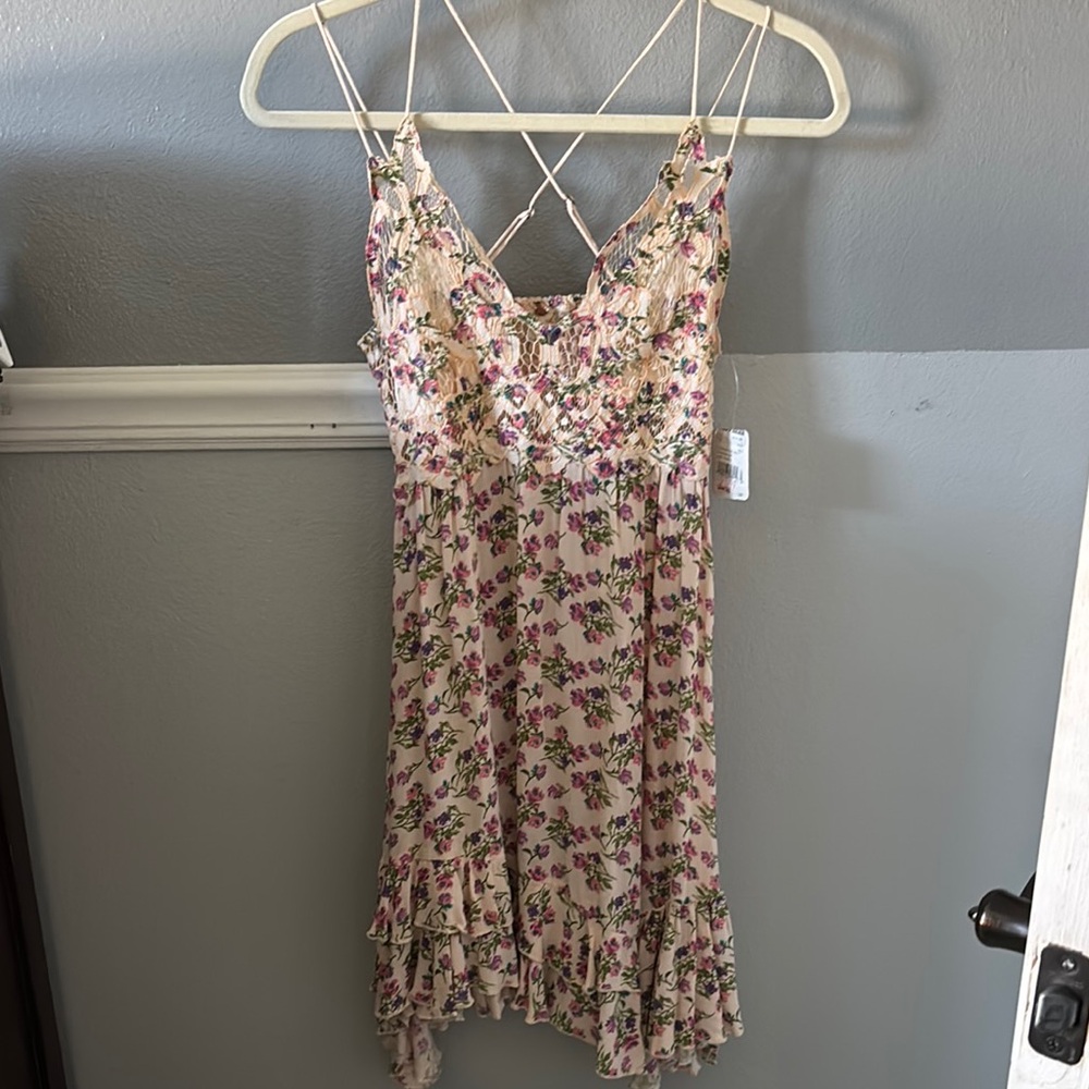 Free people petal pink combo dress #572
